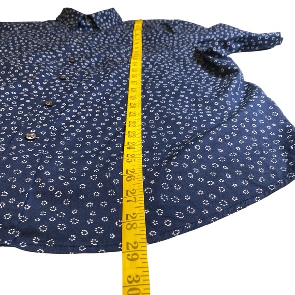 George Blue and White Print Design Button Down, XL - Picture 4 of 7